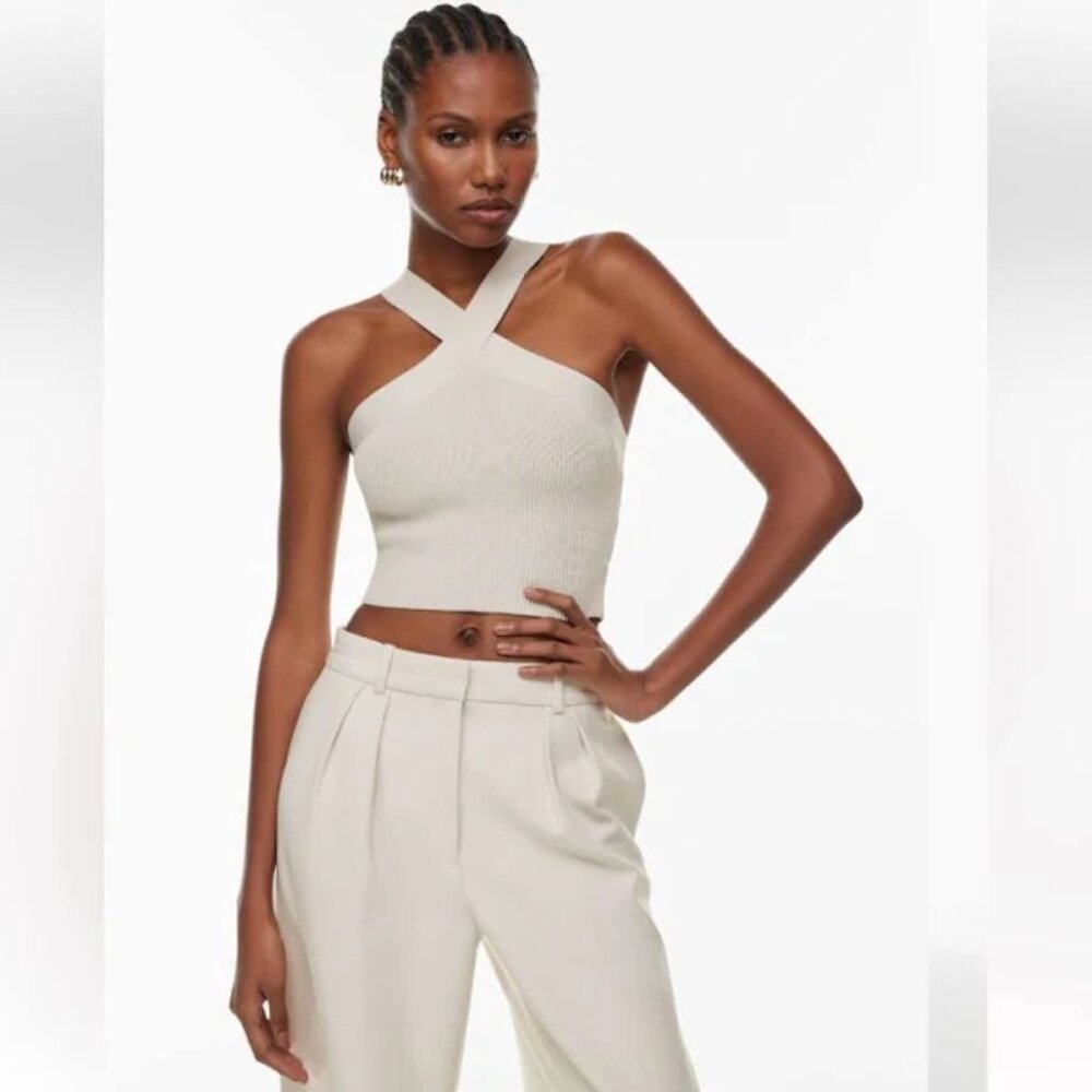 NWT Aritzia Sculpt Knit Criss Cross Cropped Tank XL